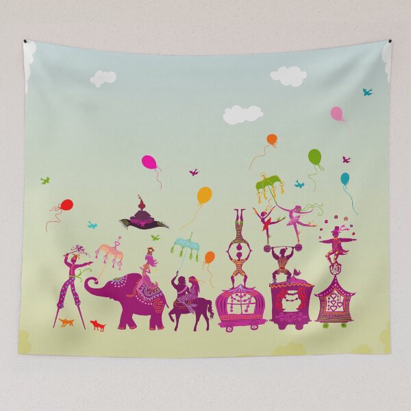 Item preview, colorful circus carnival traveling in one row during daylight designed and sold by nuanz.