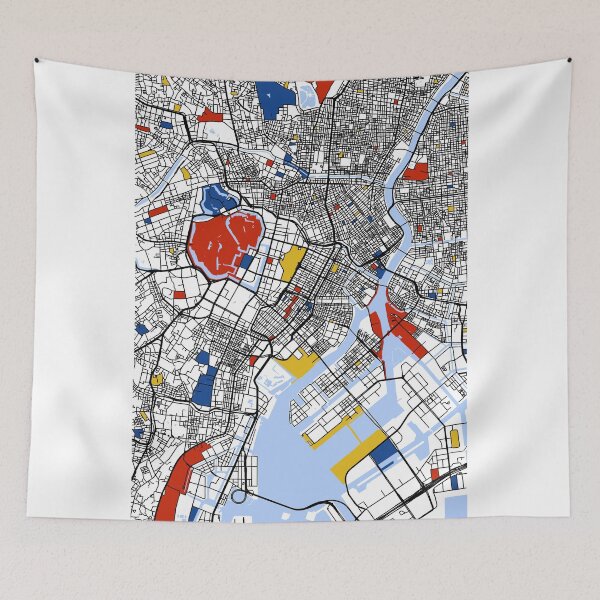 Item preview, Tokyo Mondrian map designed and sold by mondrianmaps.