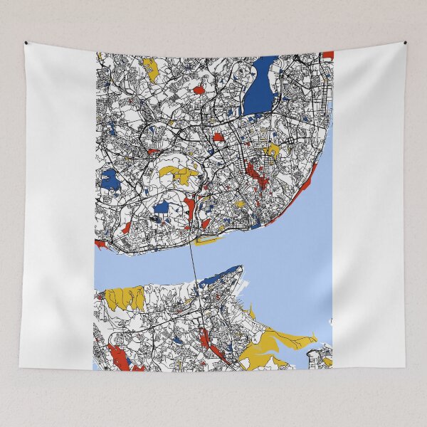 Item preview, Lisbon Mondrian map designed and sold by mondrianmaps.