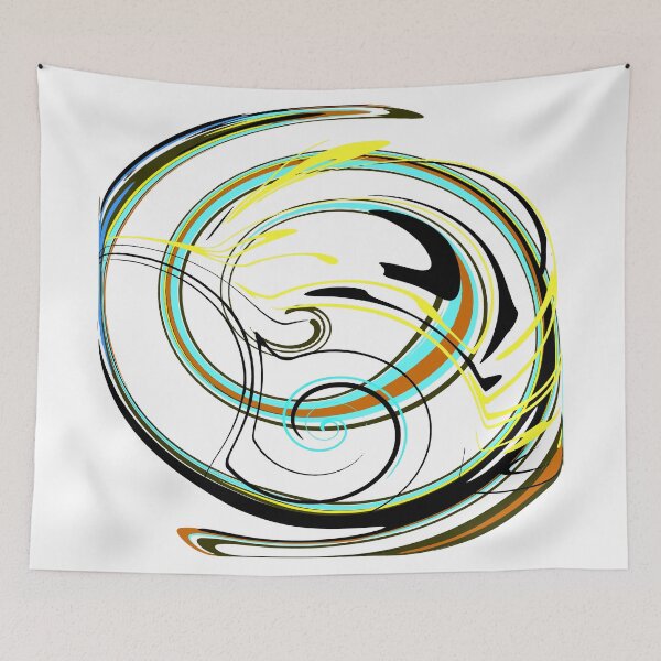 Item preview, Abstract Swirl Design in Aqua, Copper, Black, and Yellow designed and sold by Jessielee72.