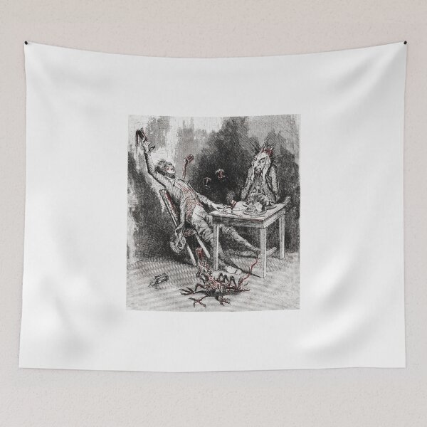 Item preview, Drinking with the Devil Vintage illustration designed and sold by Vintage Designs +.