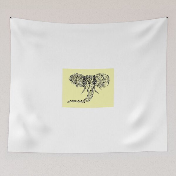 Item preview, Pastel Yellow Elephant Mandala designed and sold by inklingsbyellie.