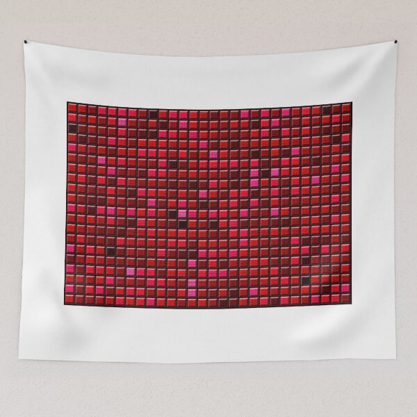 Item preview, abstract red background of convex gradient squares designed and sold by Orderposter.