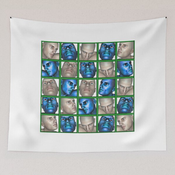 Item preview, Blue and the Pale Male Face Grid designed and sold by GolemAura.