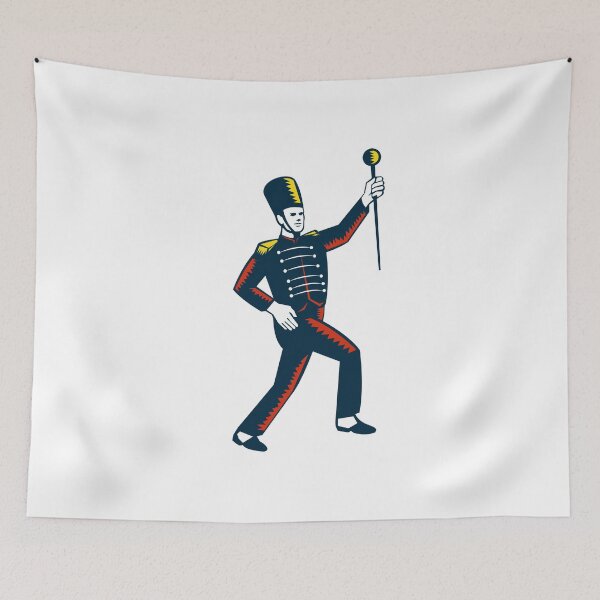 Item preview, Drum Major Marching Band Leader Woodcut designed and sold by patrimonio.