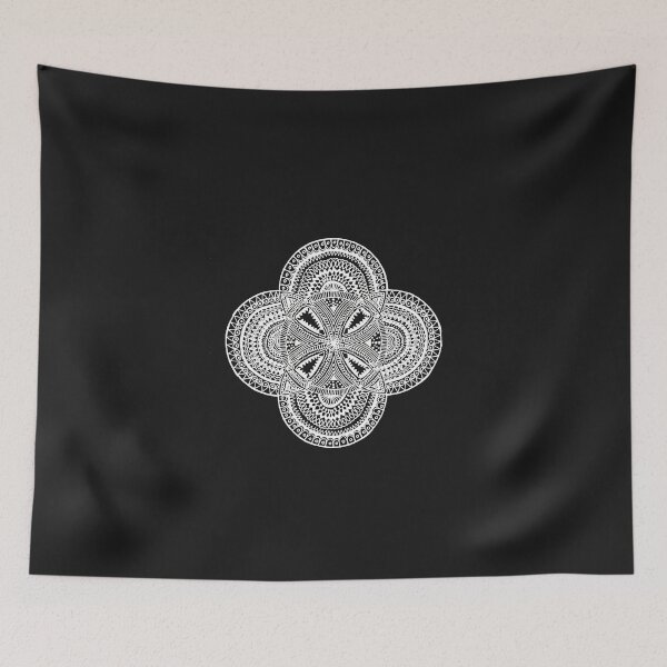 Item preview, Five bubble detailed mandala white OneMandalaAday designed and sold by onemandalaaday.