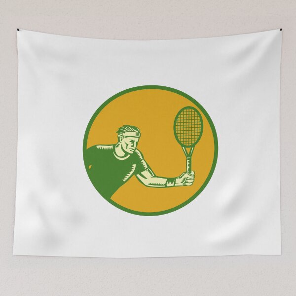 Item preview, Tennis Player Forehand Circle Woodcut designed and sold by patrimonio.