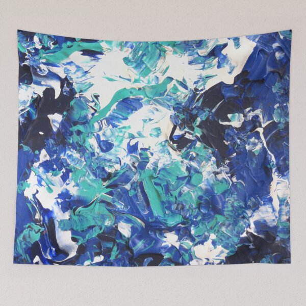 Aperçu de l'œuvre Blue & White Abstract Art créée et vendue par ShiningEyeArts.