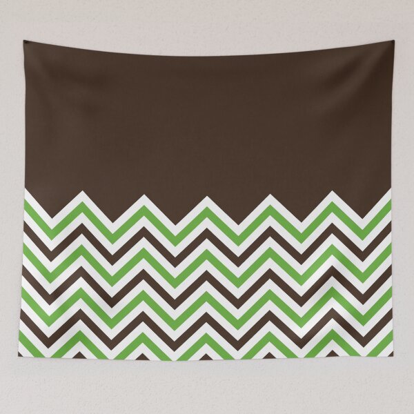 Item preview, Chocolate & Green ZigZag  Chevrons designed and sold by ImageNugget.