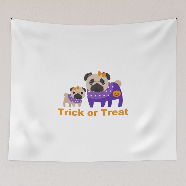 Item preview, Trick or Treat Halloween Pugs in Purple designed and sold by pugmom4.