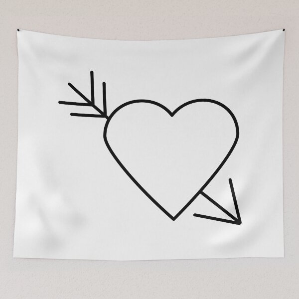 Item preview, Black Heart Outline with Arrow Through It designed and sold by ValeriesGallery.
