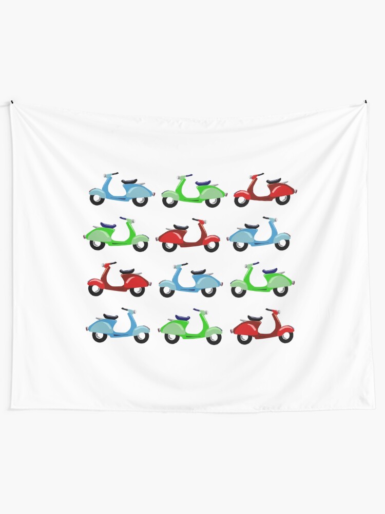 Alternate view of For the love of Vespas Tapestry