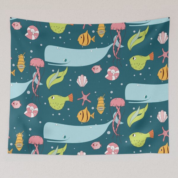 Item preview, Seamless pattern with underwater scene designed and sold by BlueLela.