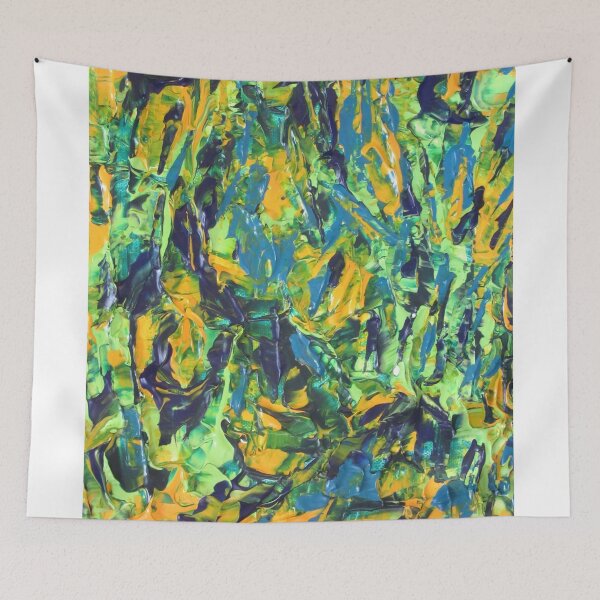 Item preview, Abstract Green & Yellow Painting  designed and sold by ShiningEyeArts.