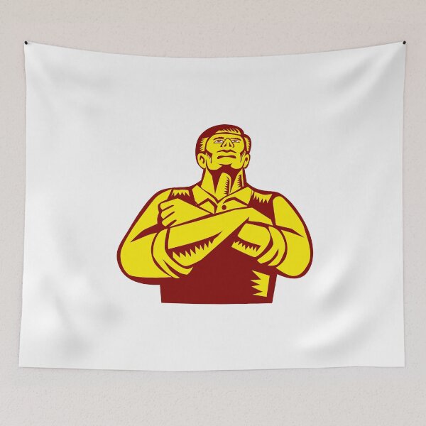 Item preview, Businessman Arms Crossed Woodcut designed and sold by patrimonio.
