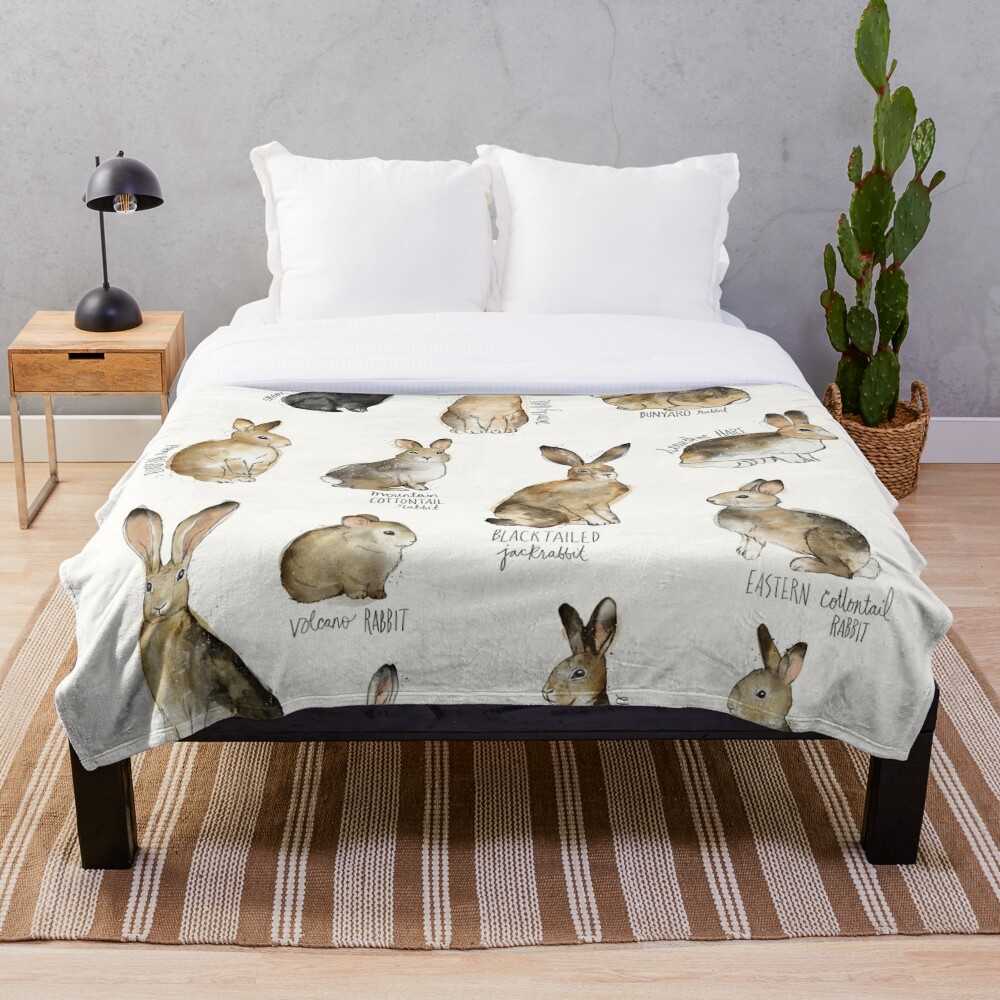 "Rabbits & Hares" Throw Blanket for Sale by AmyHamilton Redbubble