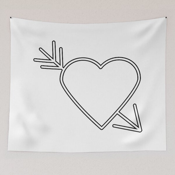 Item preview, White Heart with Black Outline Arrow designed and sold by ValeriesGallery.