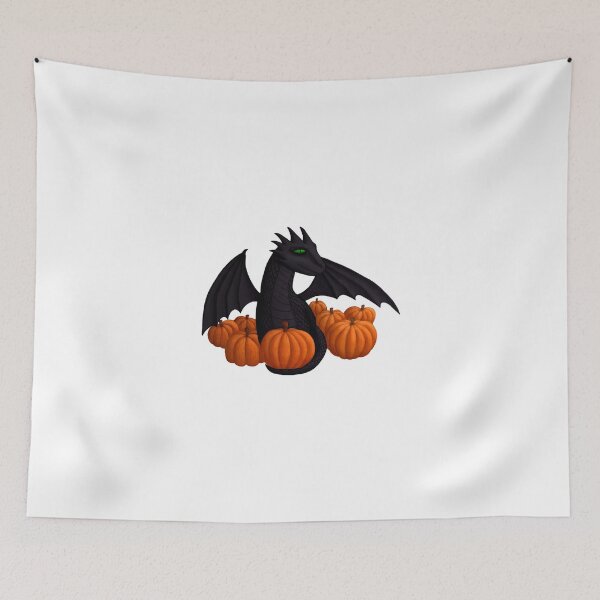 Item preview, Little Black Dragon with Pumpkin Hoard designed and sold by shaneisadragon.