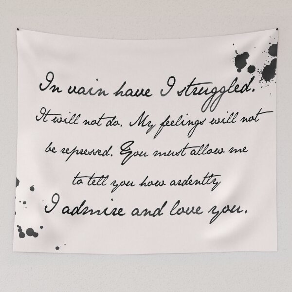 Item preview, Mr Darcy Proposal Quote - Pride and Prejudice by Jane Austen designed and sold by SaraduJour.