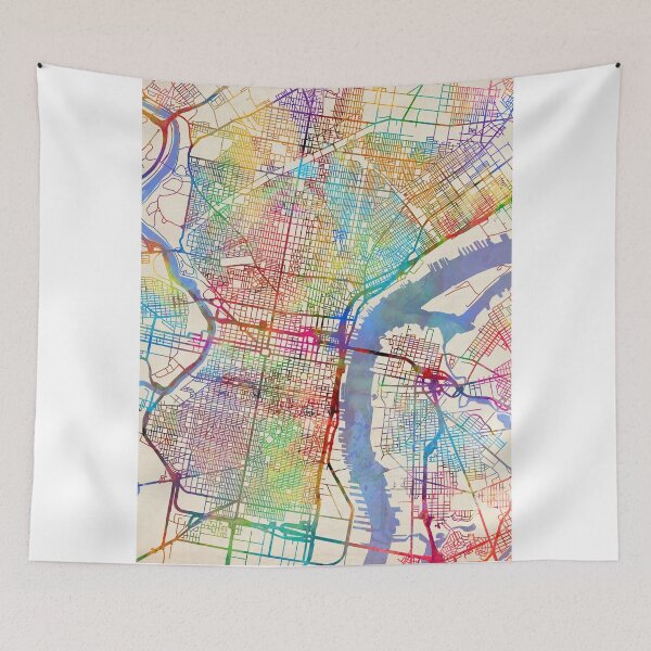 Item preview, Philadelphia Pennsylvania City Street Map designed and sold by ArtPrints.
