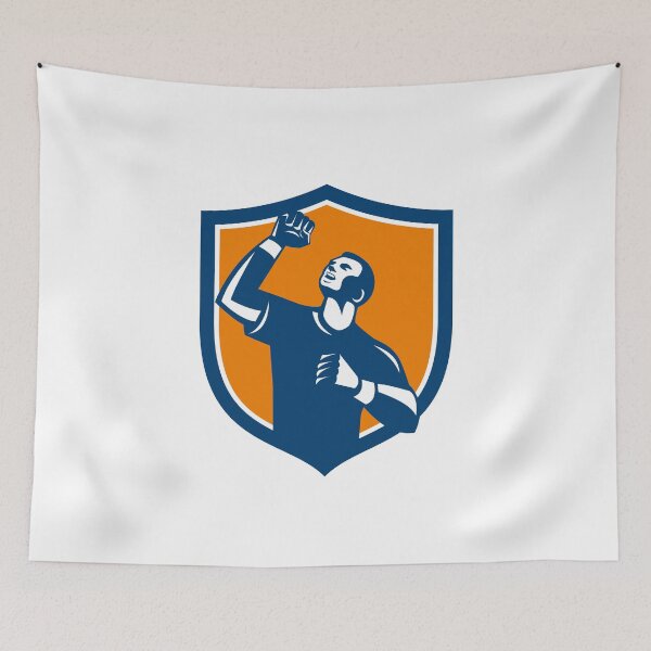 Item preview, Athlete Fist Pump Crest Retro designed and sold by patrimonio.