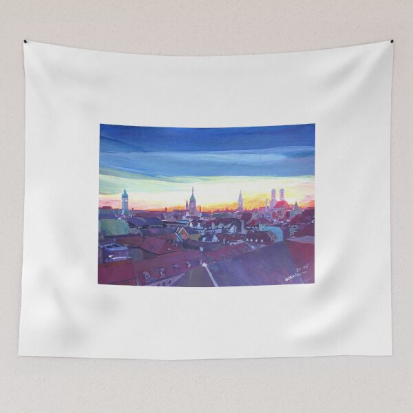 Item preview,  Munich Rooftop View At Sunset designed and sold by artshop77.