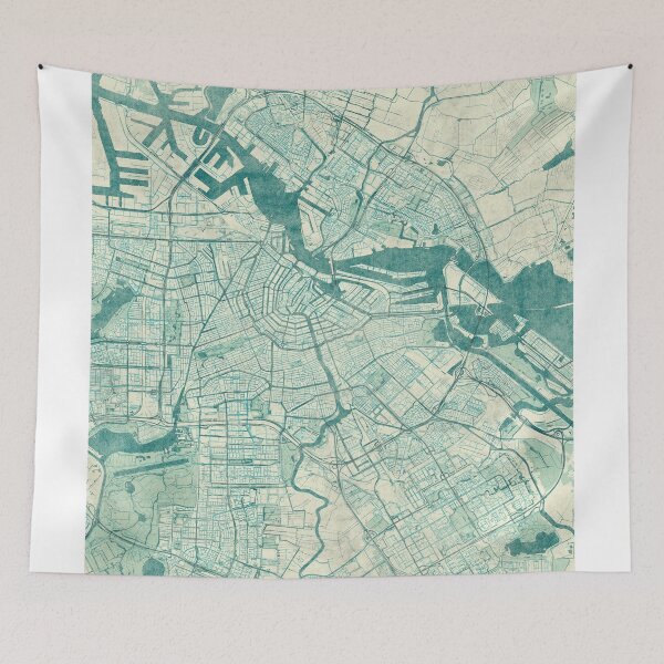 Item preview, Amsterdam Map Blue Vintage designed and sold by HubertRoguski.