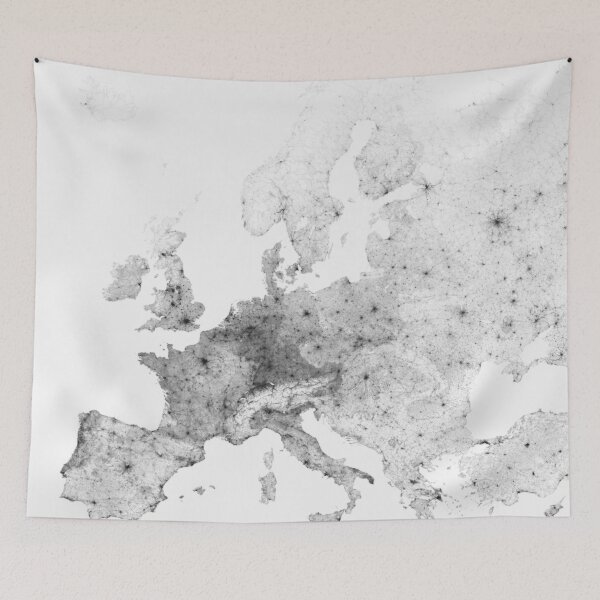 Item preview, Roads of Europe. (Black on white) designed and sold by Graphical-Maps.
