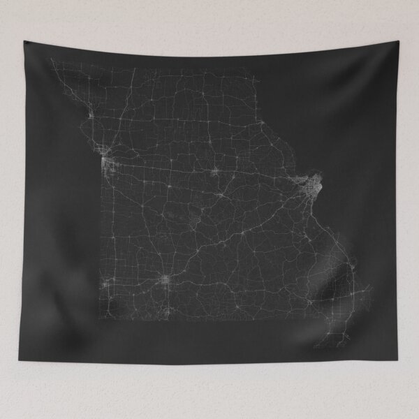 Item preview, Roads of Missouri. (White on black) designed and sold by Graphical-Maps.