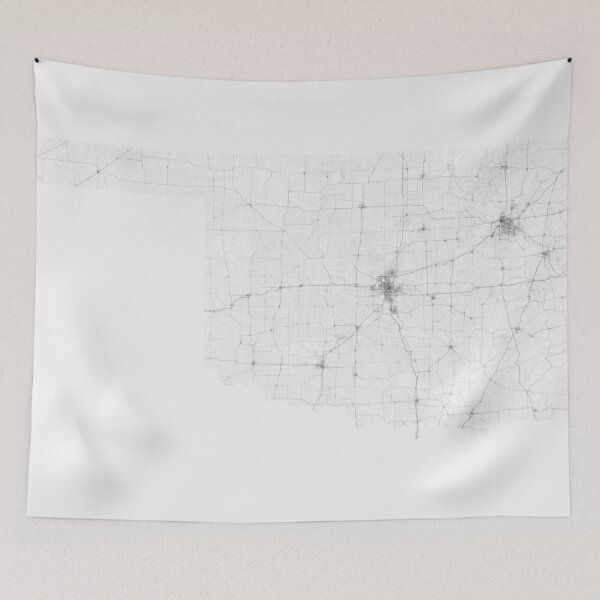 Item preview, Roads of Oklahoma. (Black on white) designed and sold by Graphical-Maps.