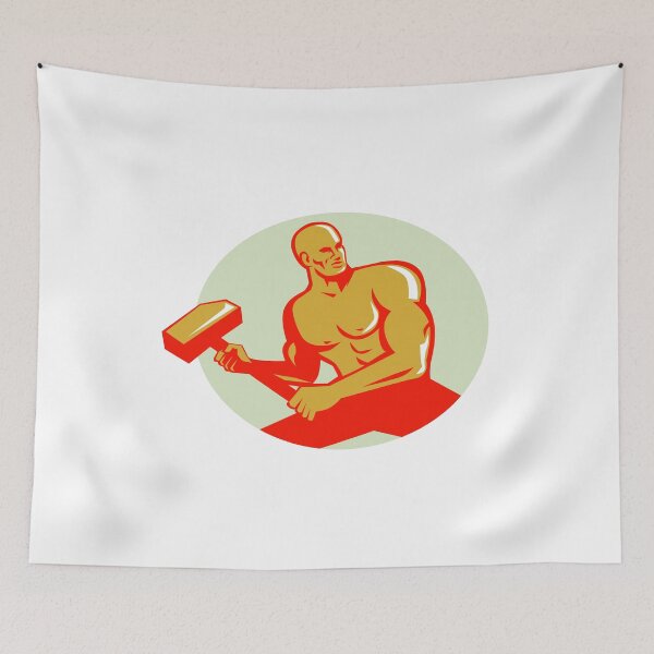 Item preview, Athlete With Sledgehammer Training Oval Retro designed and sold by patrimonio.
