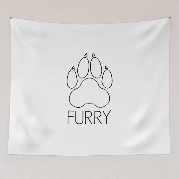 Item preview, Furry - pawprint black text- designed and sold by 8Bit-Paws.