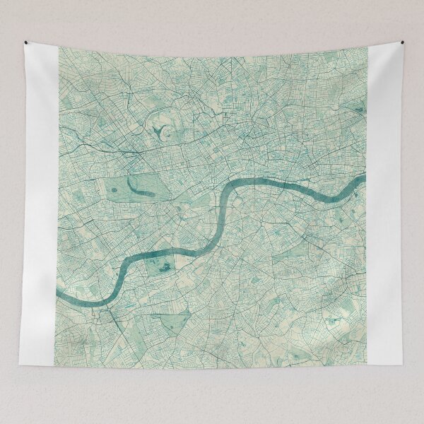 Item preview, London Map Blue Vintage designed and sold by HubertRoguski.