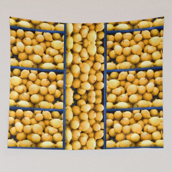 Item preview, Lemon in Crates Duvet designed and sold by GolemAura.