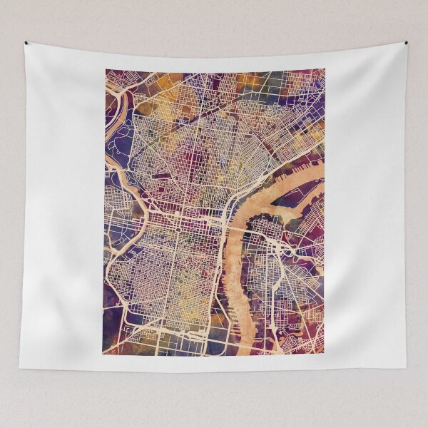 Item preview, Philadelphia Pennsylvania City Street Map designed and sold by ArtPrints.