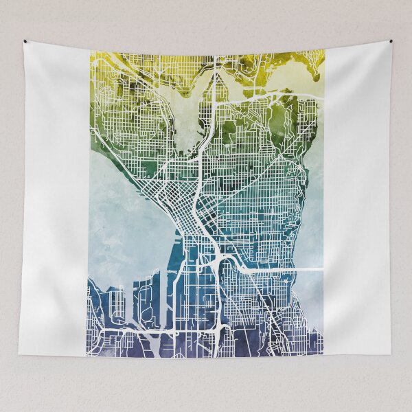 Item preview, Seattle Washington Street Map designed and sold by ArtPrints.