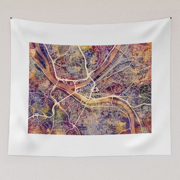 Item preview, Pittsburgh Pennsylvania Street Map designed and sold by ArtPrints.