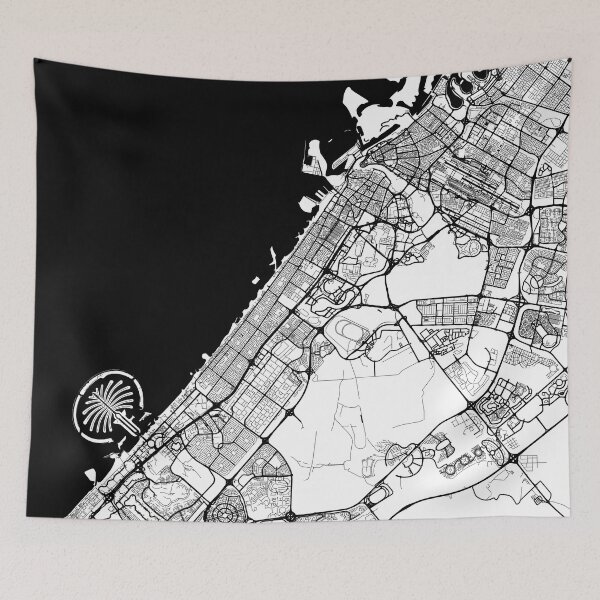 Item preview, Dubai Map Black designed and sold by duzhd.