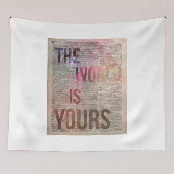 Item preview, The World is Yours Motivational Space Stencil Dictionary Art designed and sold by DictionaryArt.