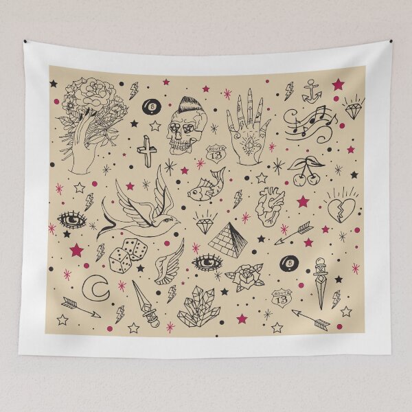 Item preview, Hand Drawn Flash Tattoo Pattern designed and sold by lunaelizabeth.