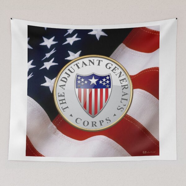 Item preview, Adjutant General's Corps - AG Corps Branch Insignia over U. S. Flag designed and sold by Serge Averbukh Art Studio.