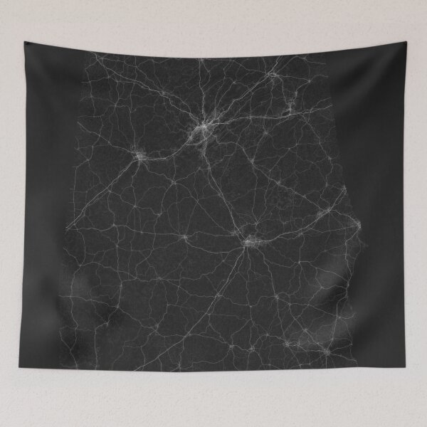 Item preview, Roads of Alabama. (White on black) designed and sold by Graphical-Maps.