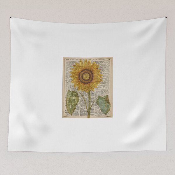Aperçu de l'œuvre Sunflower over dictionary page,Summer Flower,Vintage Illustration Dictionary Art créée et vendue par DictionaryArt.