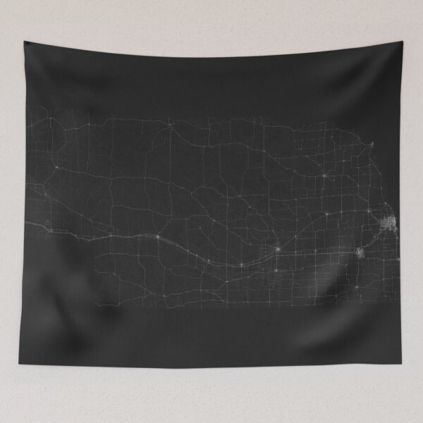 Item preview, Roads of Nebraska. (White on black) designed and sold by Graphical-Maps.