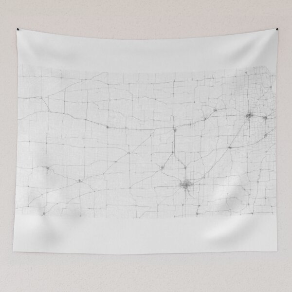 Item preview, Roads of Kansas. (Black on white) designed and sold by Graphical-Maps.