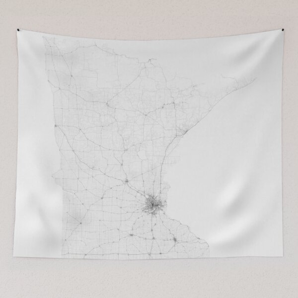 Item preview, Roads of Minnesota. (Black on white) designed and sold by Graphical-Maps.