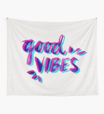 Good Vibes – Magenta & Cyan Wall Tapestry