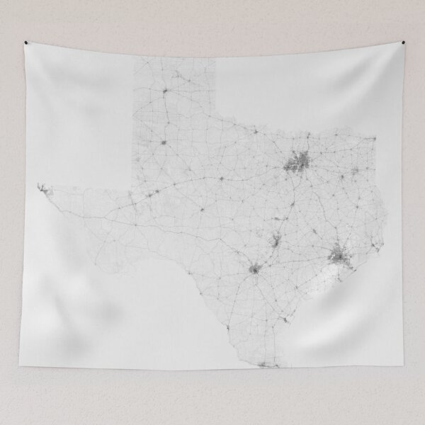 Item preview, Roads of Texas. (Black on white) designed and sold by Graphical-Maps.
