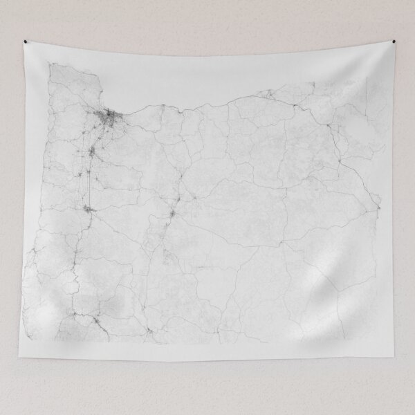 Item preview, Roads of Oregon. (Black on white) designed and sold by Graphical-Maps.