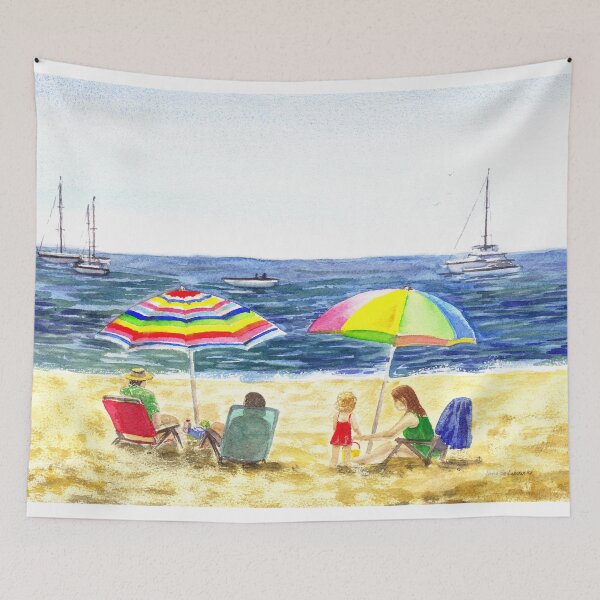 Item preview, Two Umbrellas On The Beach California  designed and sold by Irina Sztukowski.